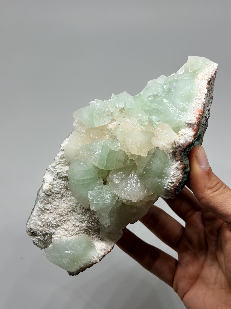 Green Apophyllite with Stilbite Specimen #4