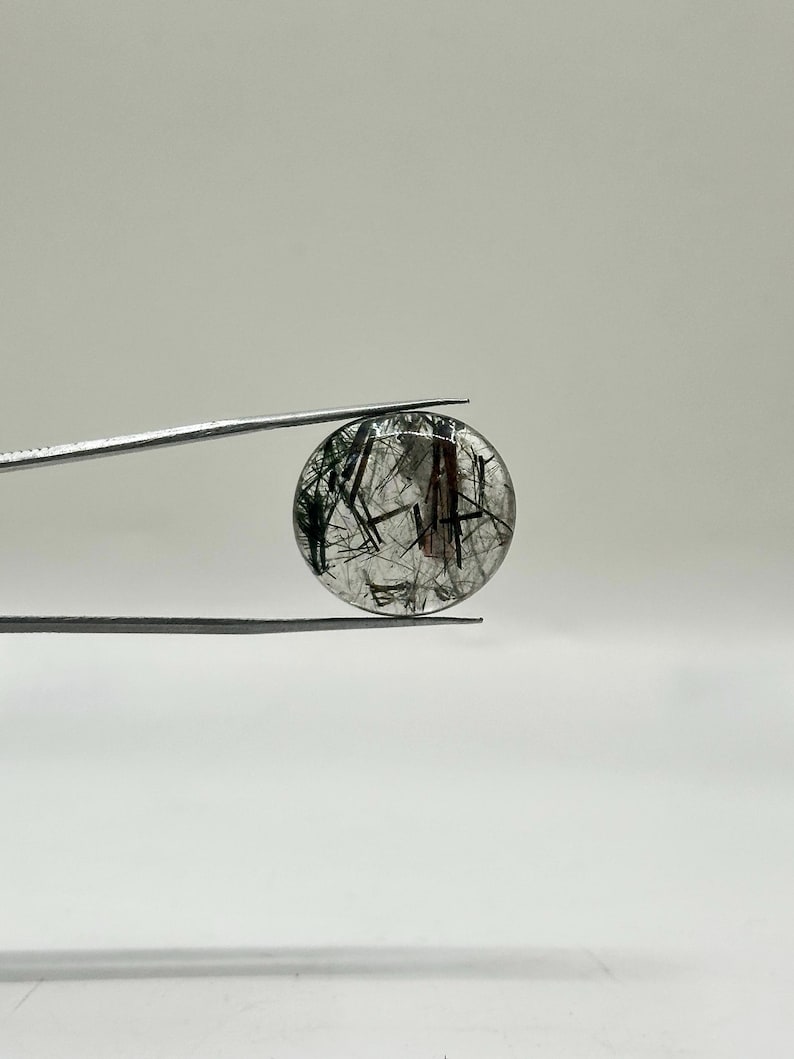 Green Tourmaline in Quartz Cabochon
