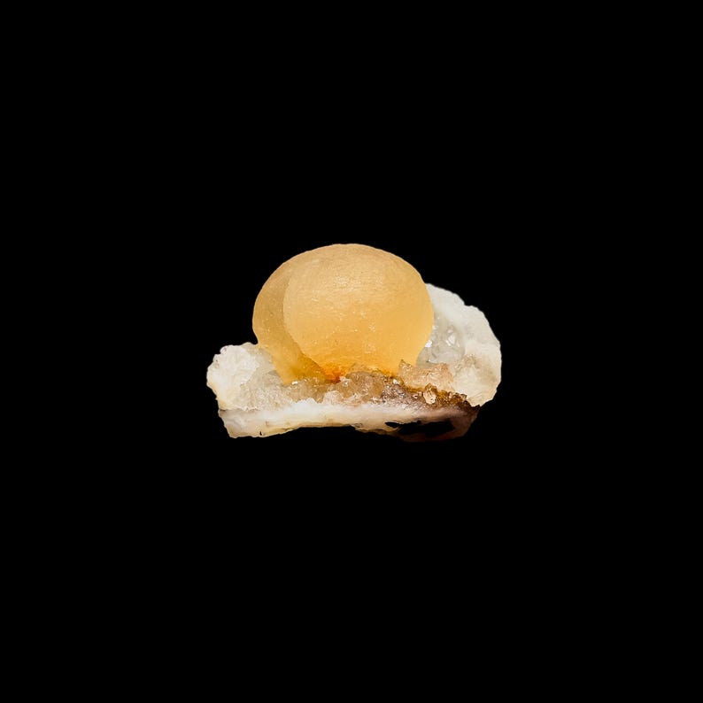Botryoidal Orange Fluorite on Quartz