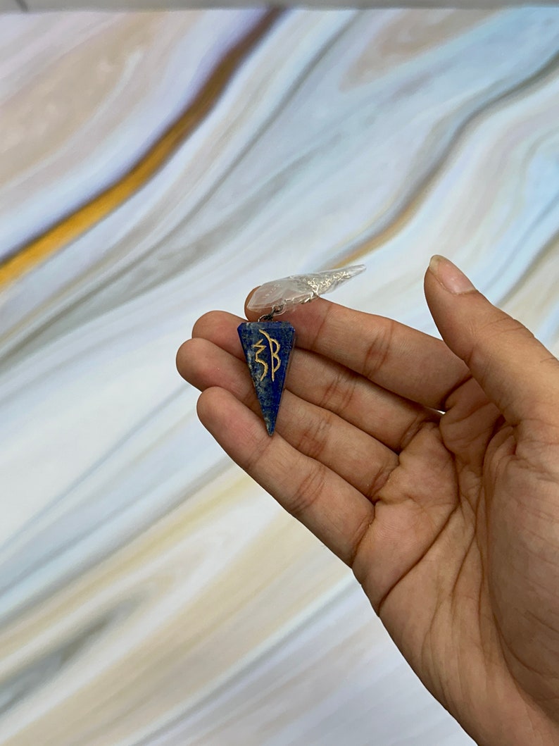 Lapis Lazuli Pendulum Engraving
