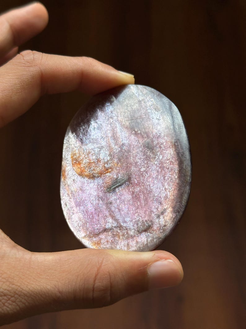 Polished Lepidolite Palmstone #2