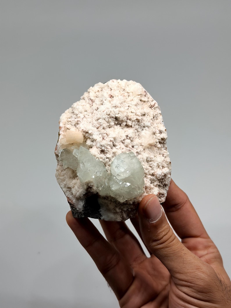 Green Apophyllite with Stilbite Specimen #2