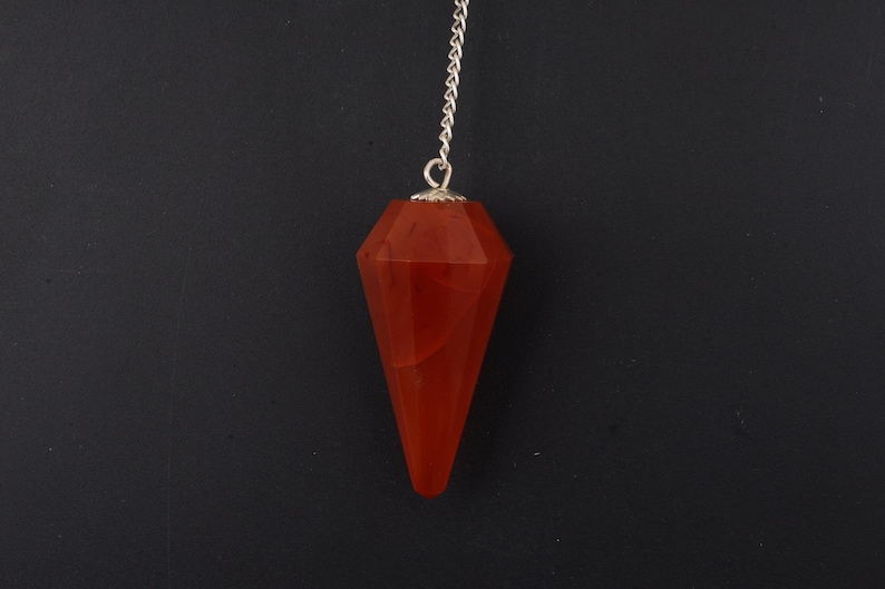 Carnelian Faceted Point Pendulum