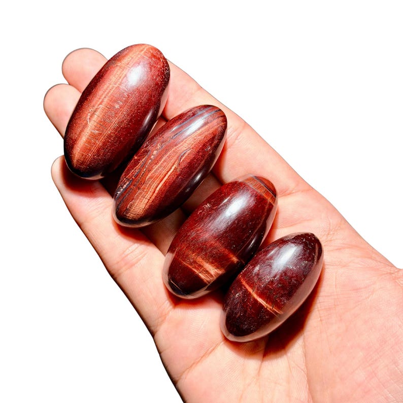 Chatoyant Red Tigers Eye Shivalingams