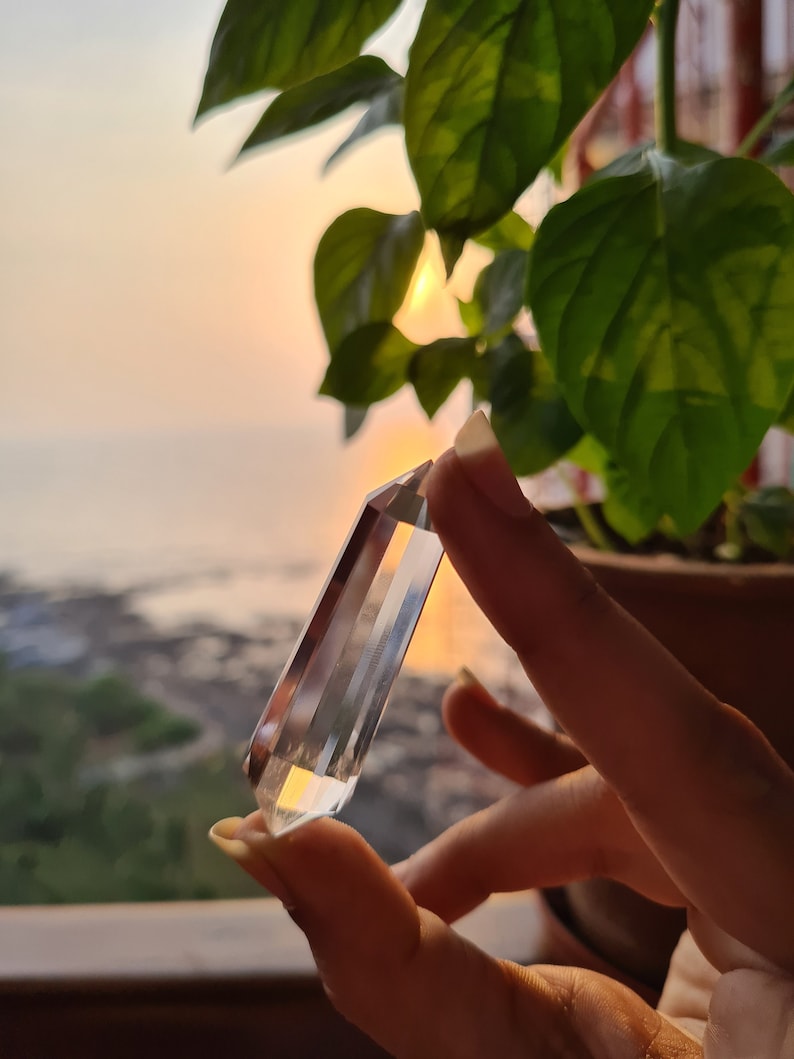 Clear Quartz Crystal Vogel Point Wand #1