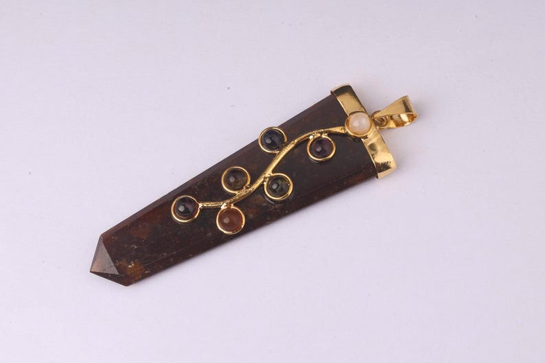 7 Chakra Garnet Point Pendulum Pendant