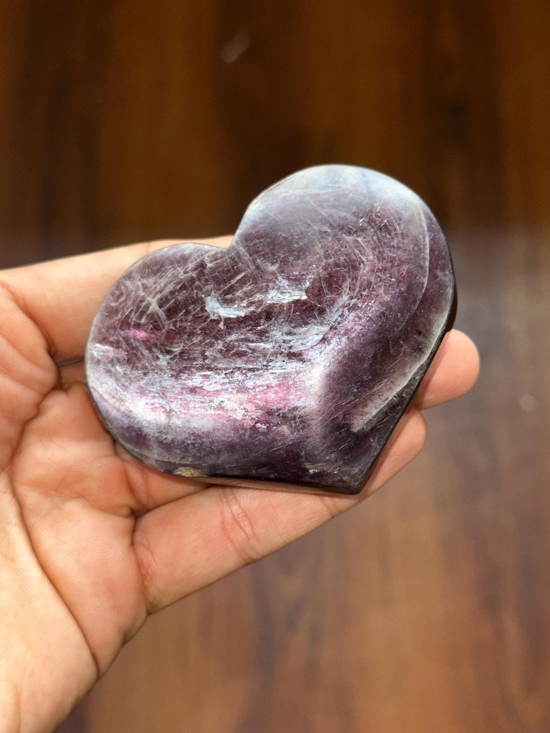 Polished Lepidolite Heart