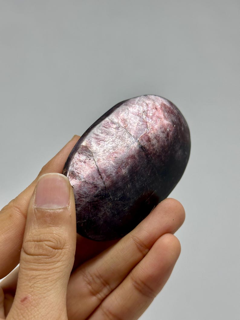 Polished Lepidolite Palmstone #1
