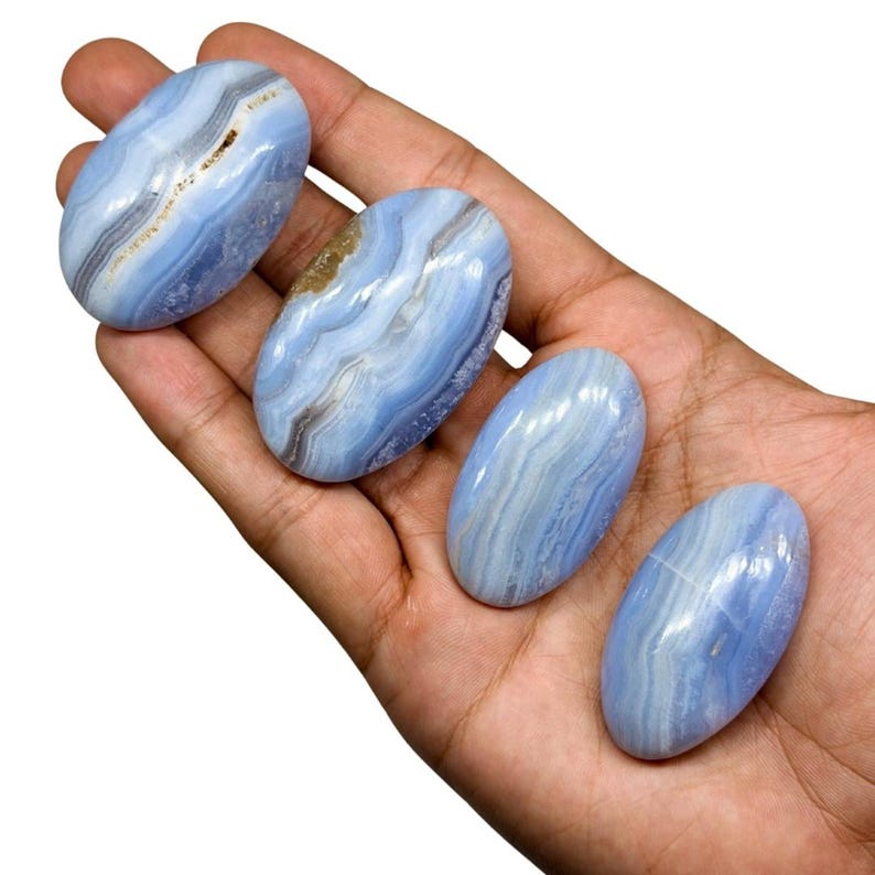 Blue Lace Agate Palmstone #1