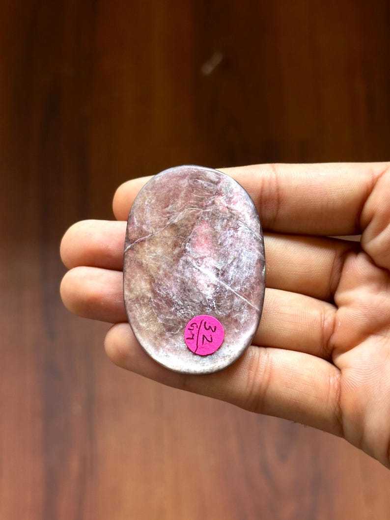 Polished Lepidolite Palmstone #3