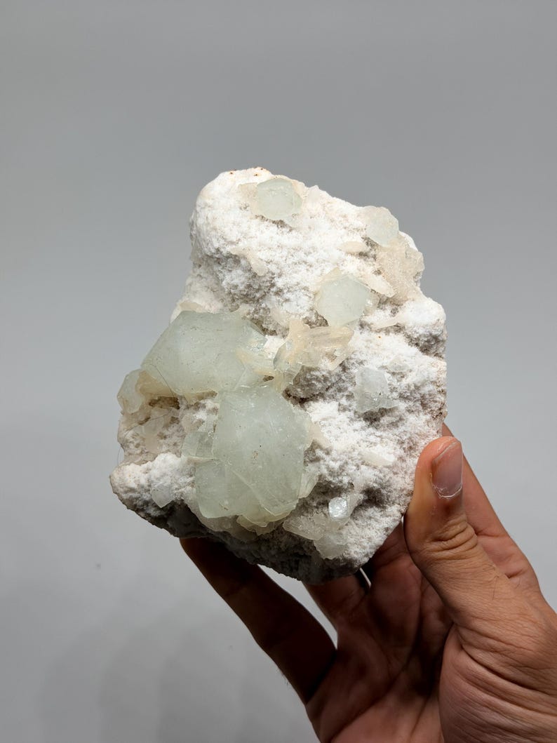 Green Apophyllite with Stilbite Specimen #6