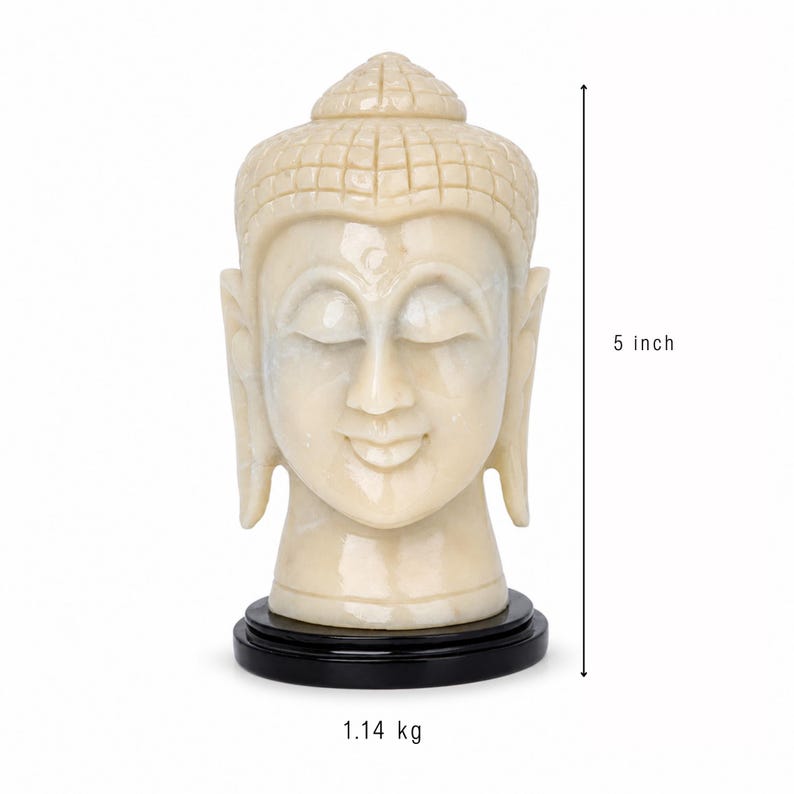 Ivory Agate Buddha Head