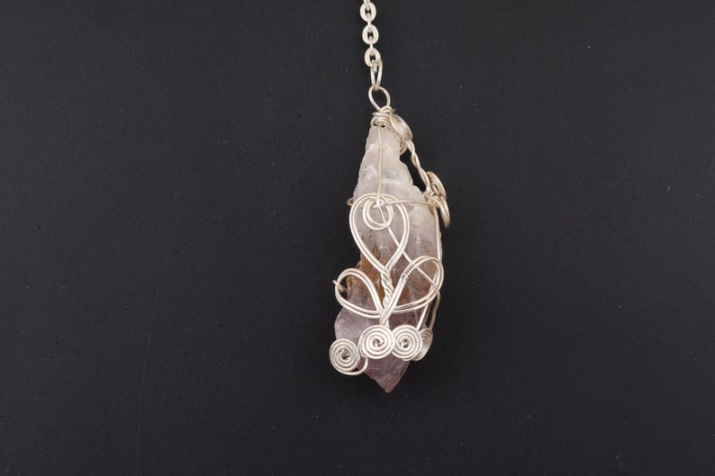 Chevron Amethyst Wire Wrap Point Pendulum