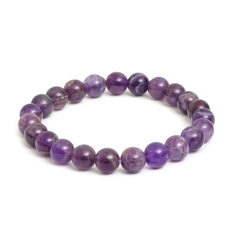 Amethyst bracelet round bead