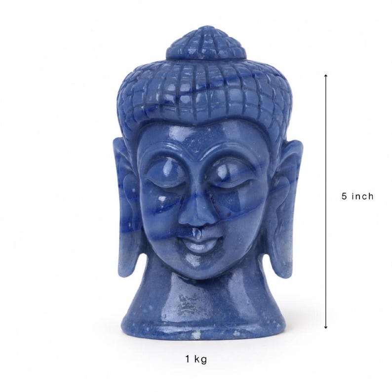 Blue Onyx Buddha Head