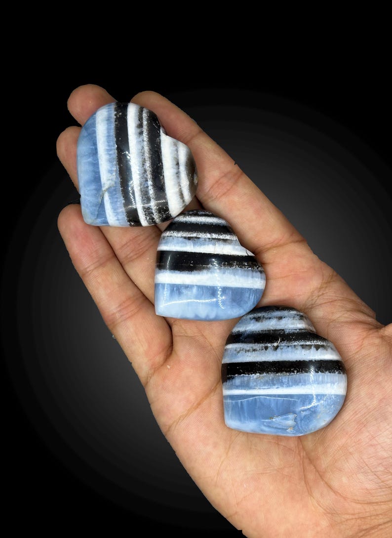 Blue Opal Heart Stone