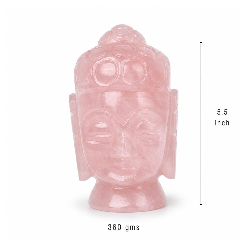 Rose Quartz Buddha Head Carving