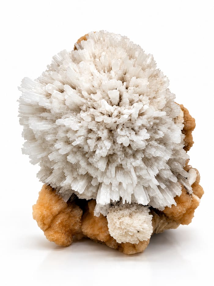 Scolecite on Stilbite Cluster