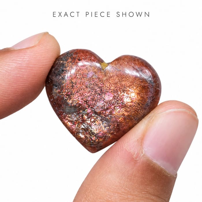 Haze Sunstone Heart with Iolite Hearts