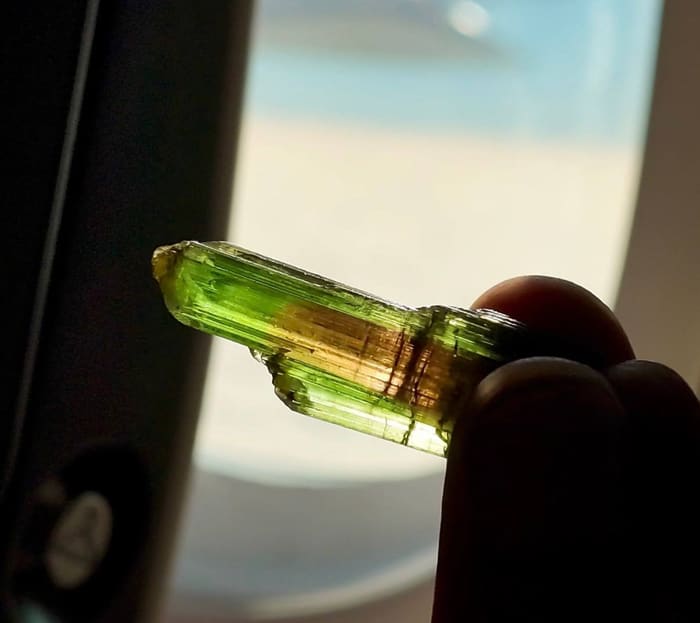 Bi-Color Elbaite Tourmaline Crystal